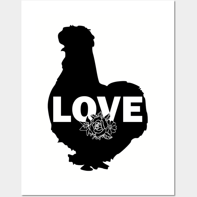 Silkie chicken love Wall Art by Life thats good studio